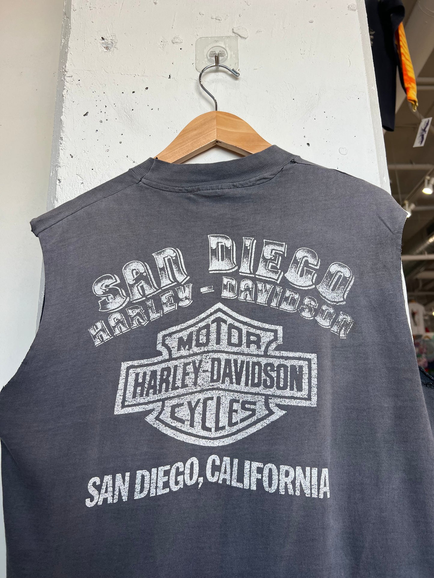 Vintage 80s San Diego Harley Davidson Cut Off Tee