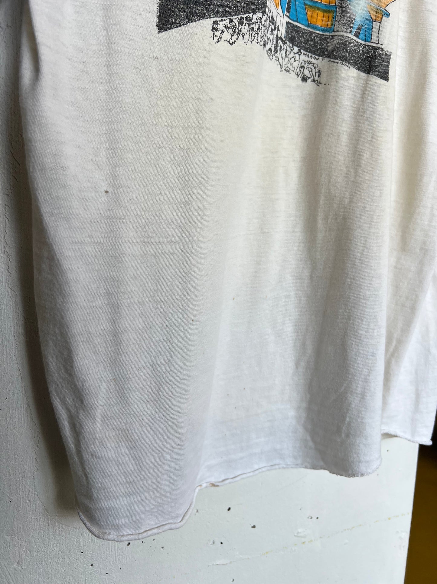 Vintage 80s Genesis Thrashed Parking Lot Bootleg World Tour Raglan Tee