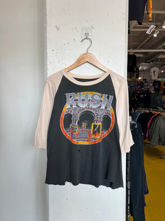 Vintage 80s Rush Parking Lot Bootleg Concert Raglan Tee