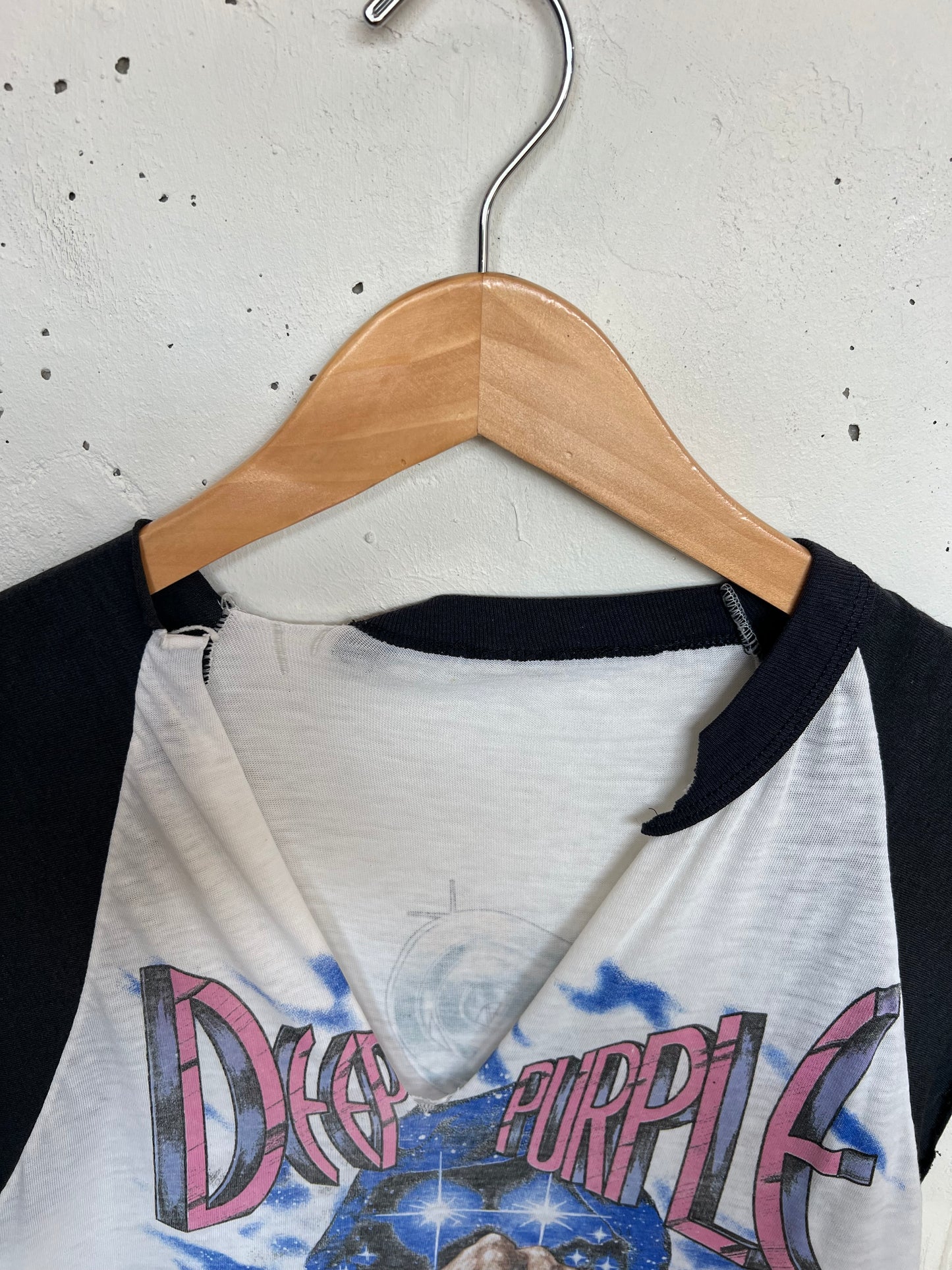Vintage 1985 Deep Purple Thrashed Cut Off Tour Tee