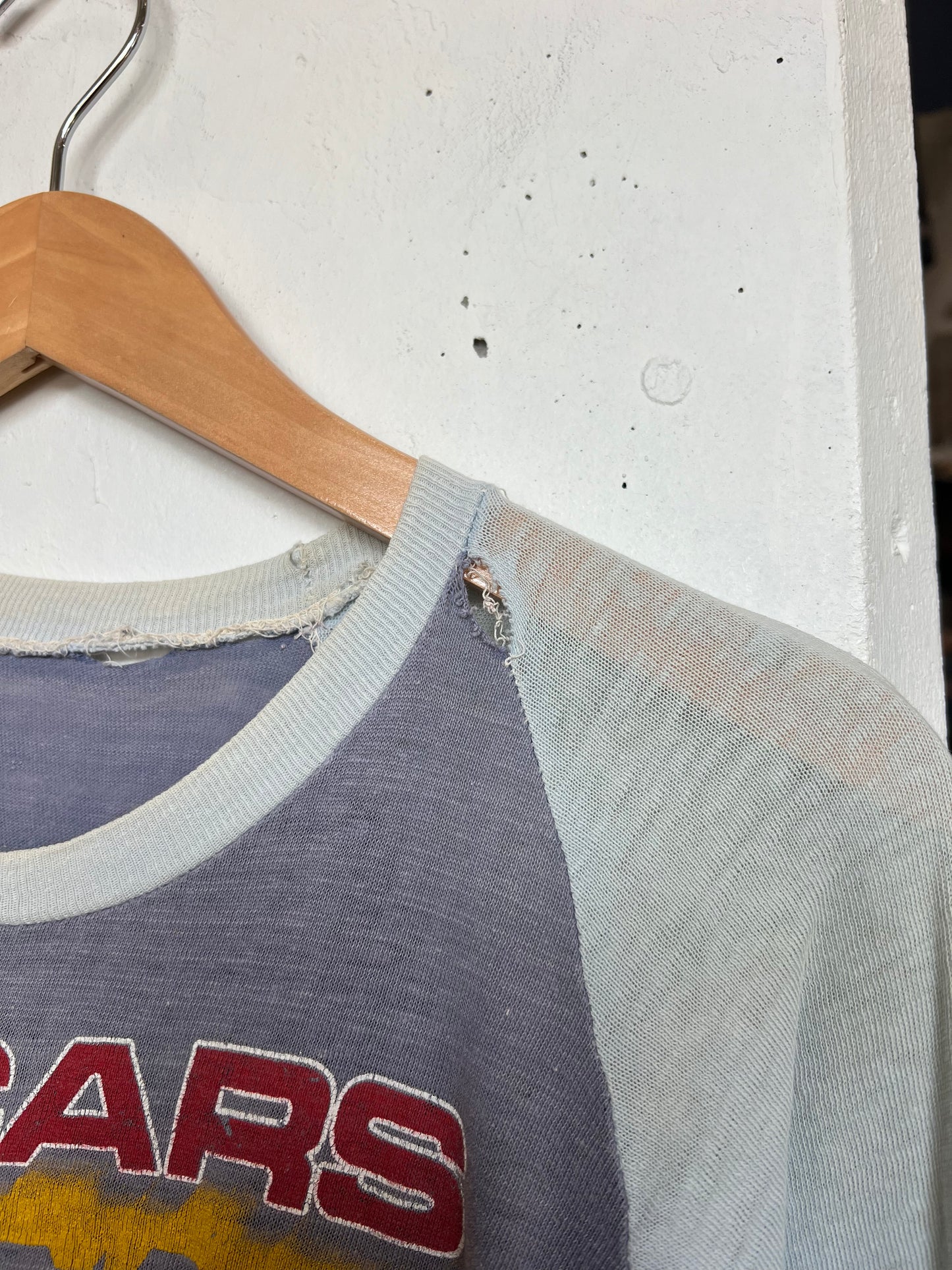 Vintage The Cars Thrashed Parking Lot Bootleg Raglan Tee