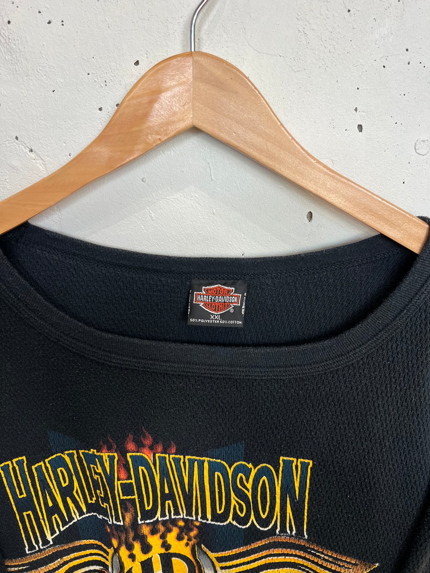 Vintage 90s Milwaukee Harley Davidson Flame Thermal Longsleeve