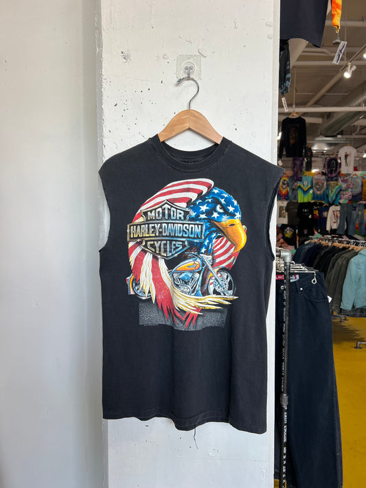 Vintage 90s Morristown Harley Davidson Cut Off Tee