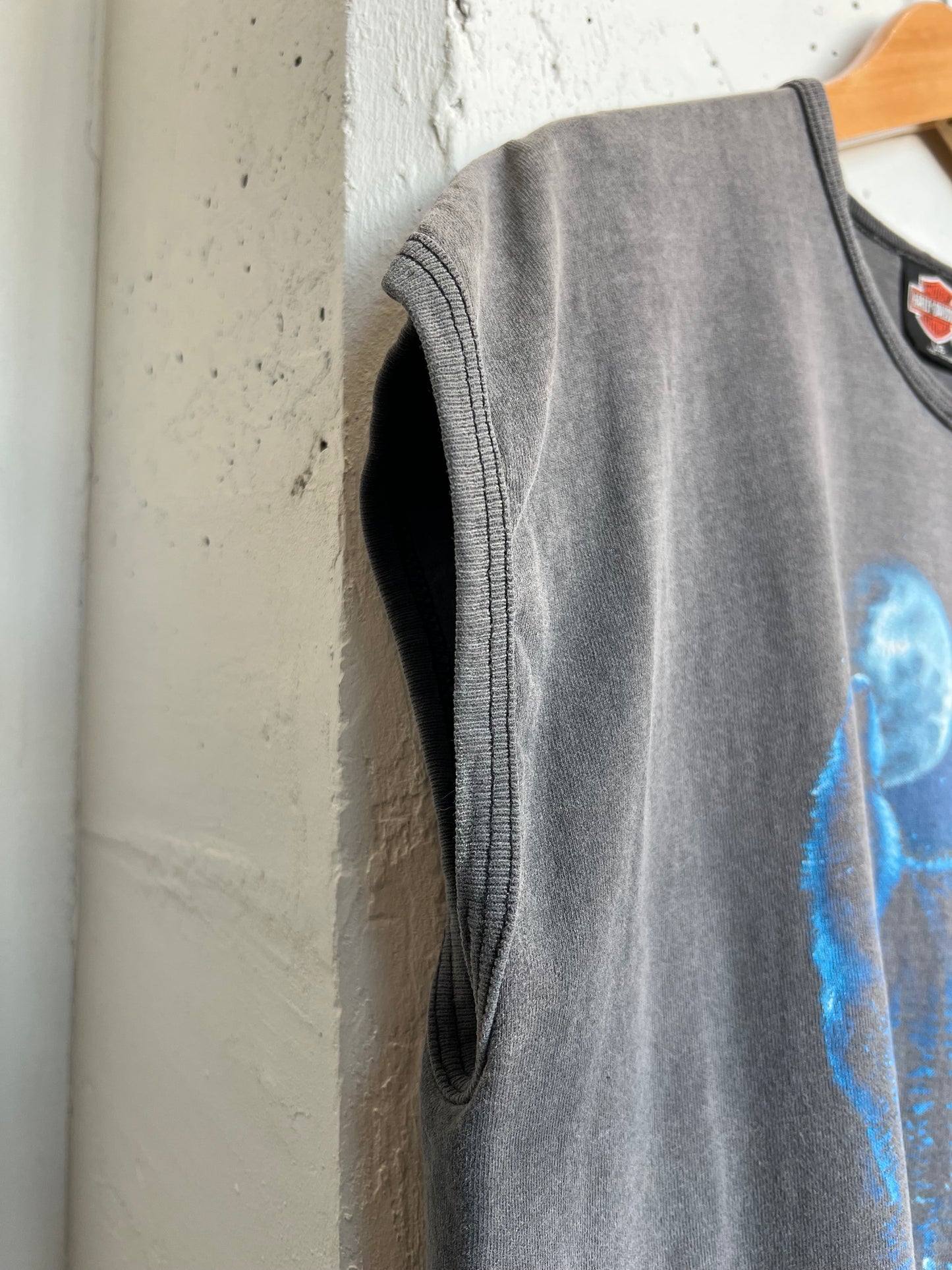 Vintage 90s Fremont Harley Davidson Faded Cut Off Tee