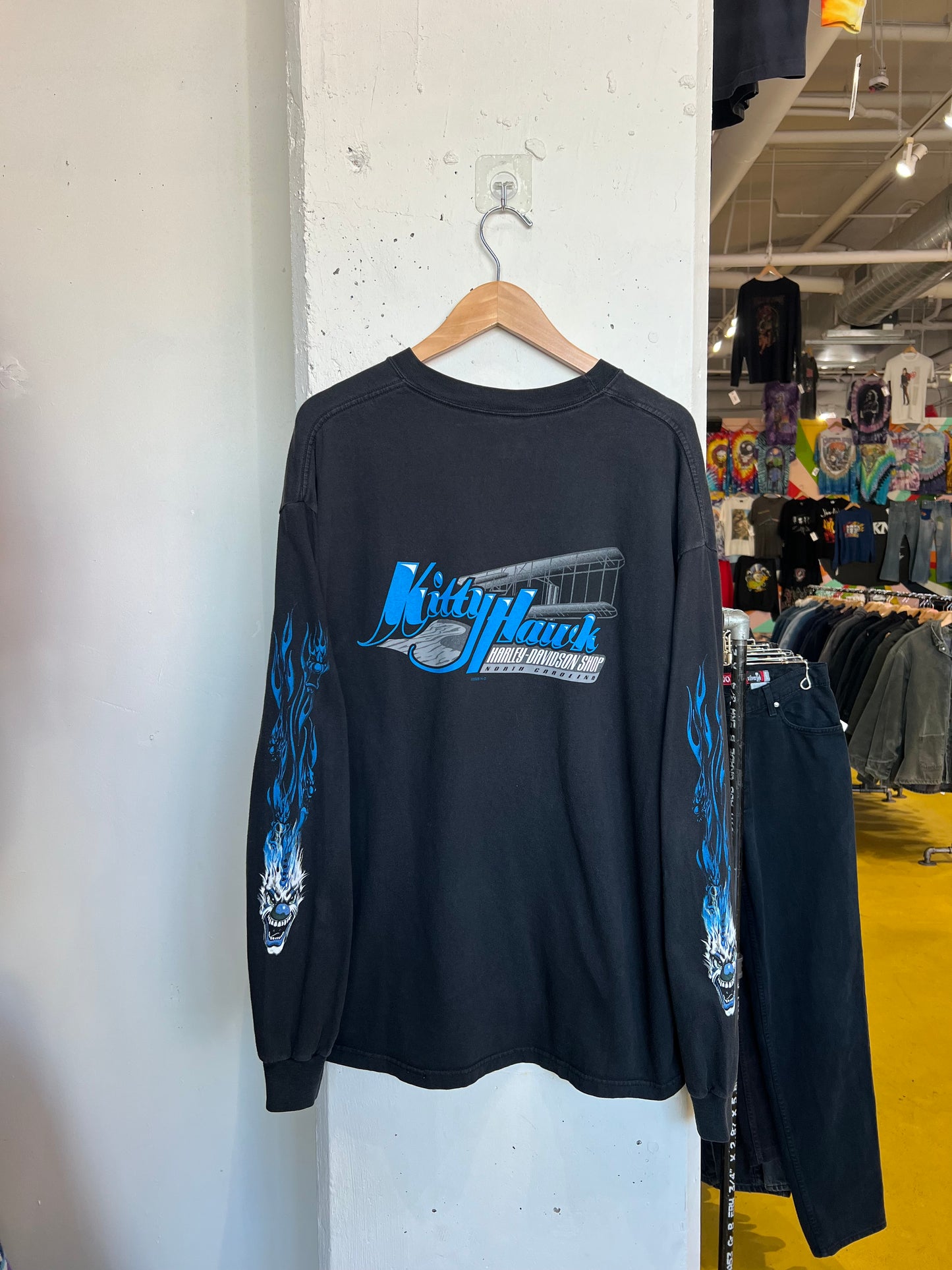 Vintage 2006 Harley Davidson Clown Flame Longlseeve T shirt