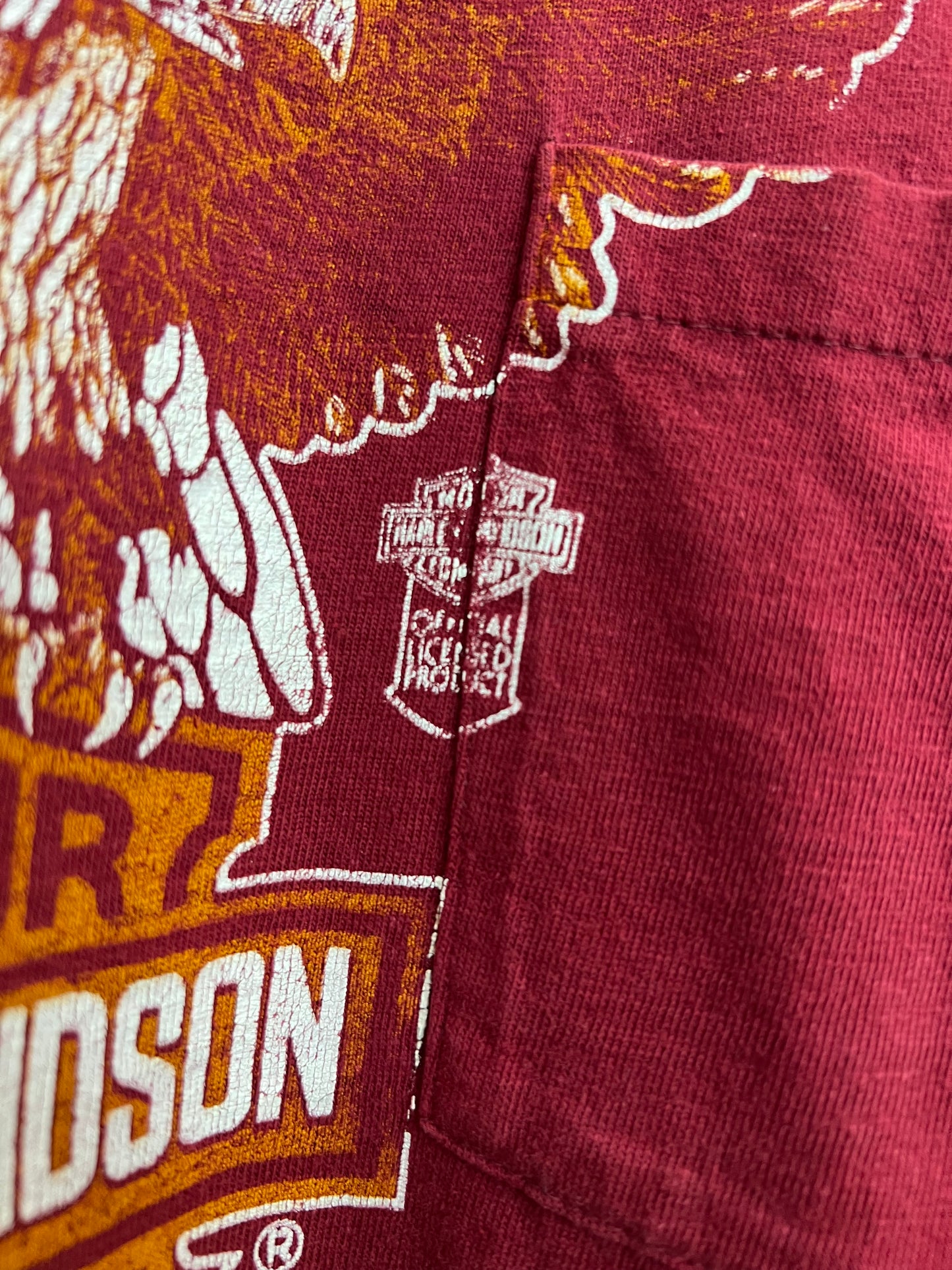 Vintage 80s Harley Davidson Texas Eagle Pocket Tee