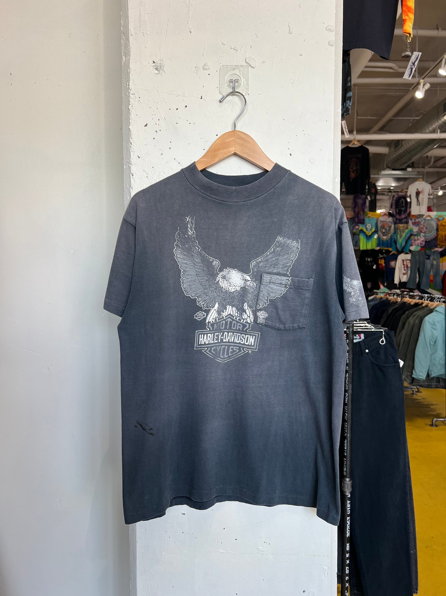 Vintage 80s Conroe Harley Davidson Pocket Tee