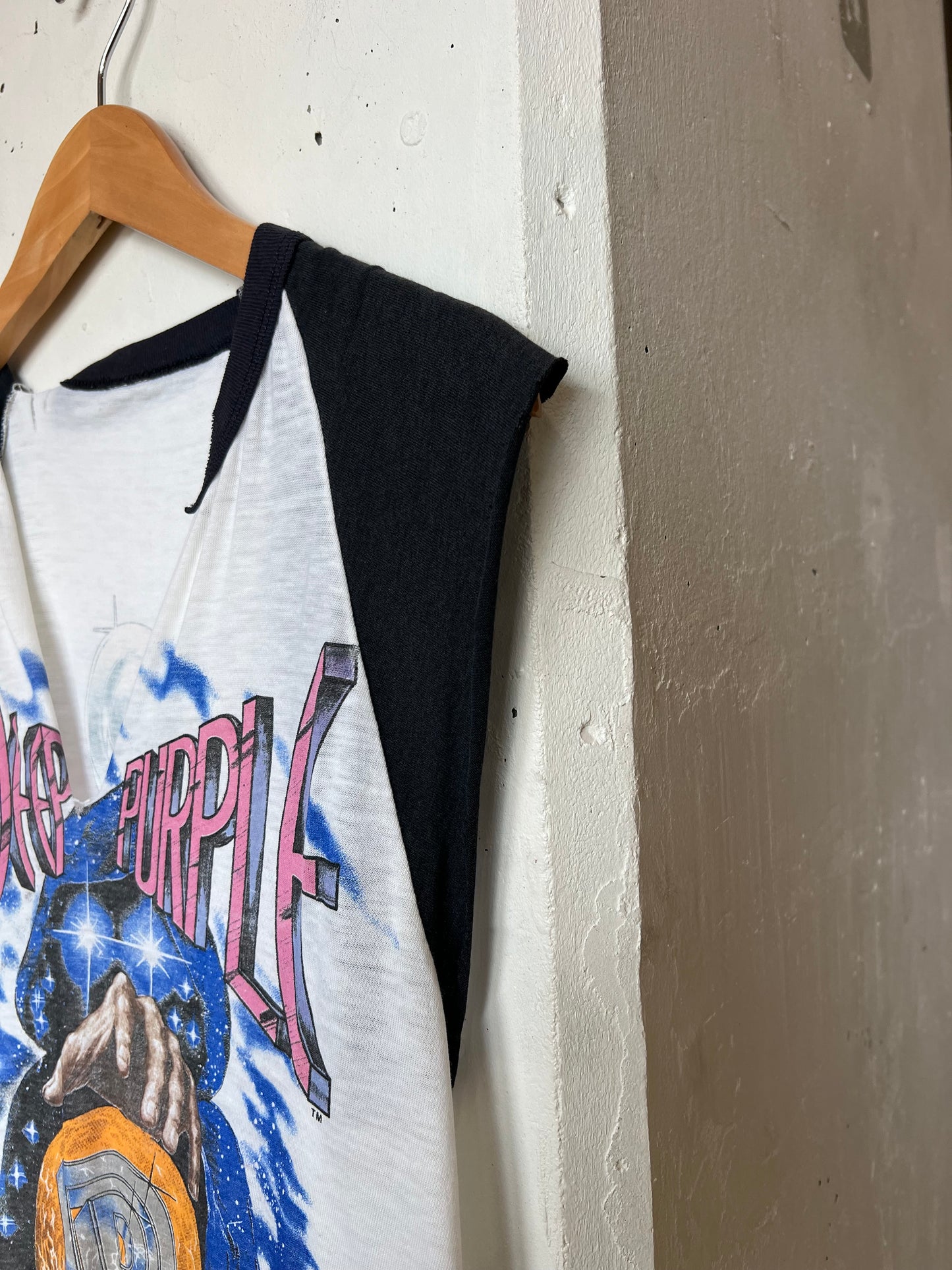 Vintage 1985 Deep Purple Thrashed Cut Off Tour Tee