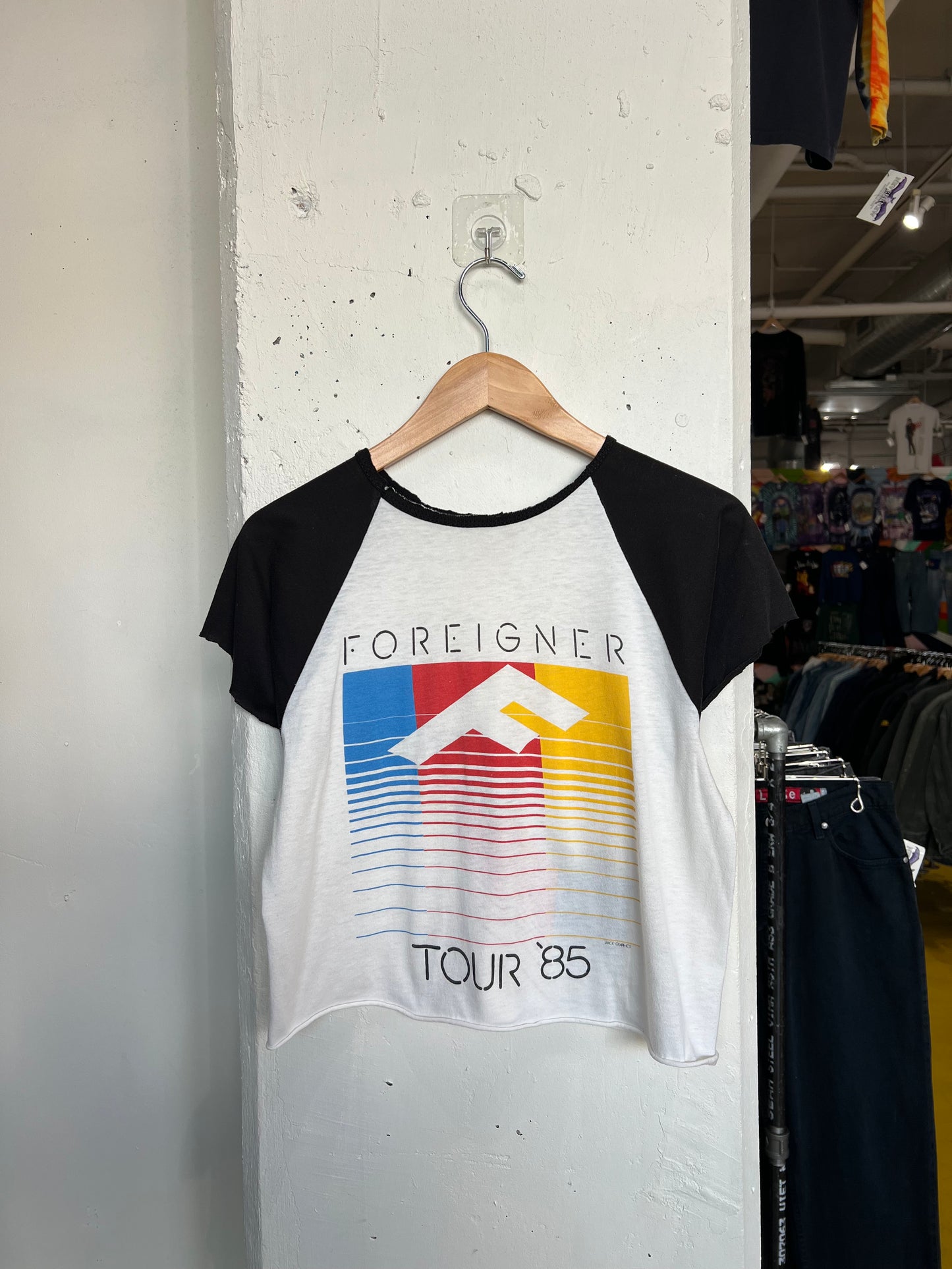 Vintage 1985 Foreigner Cropped Tee