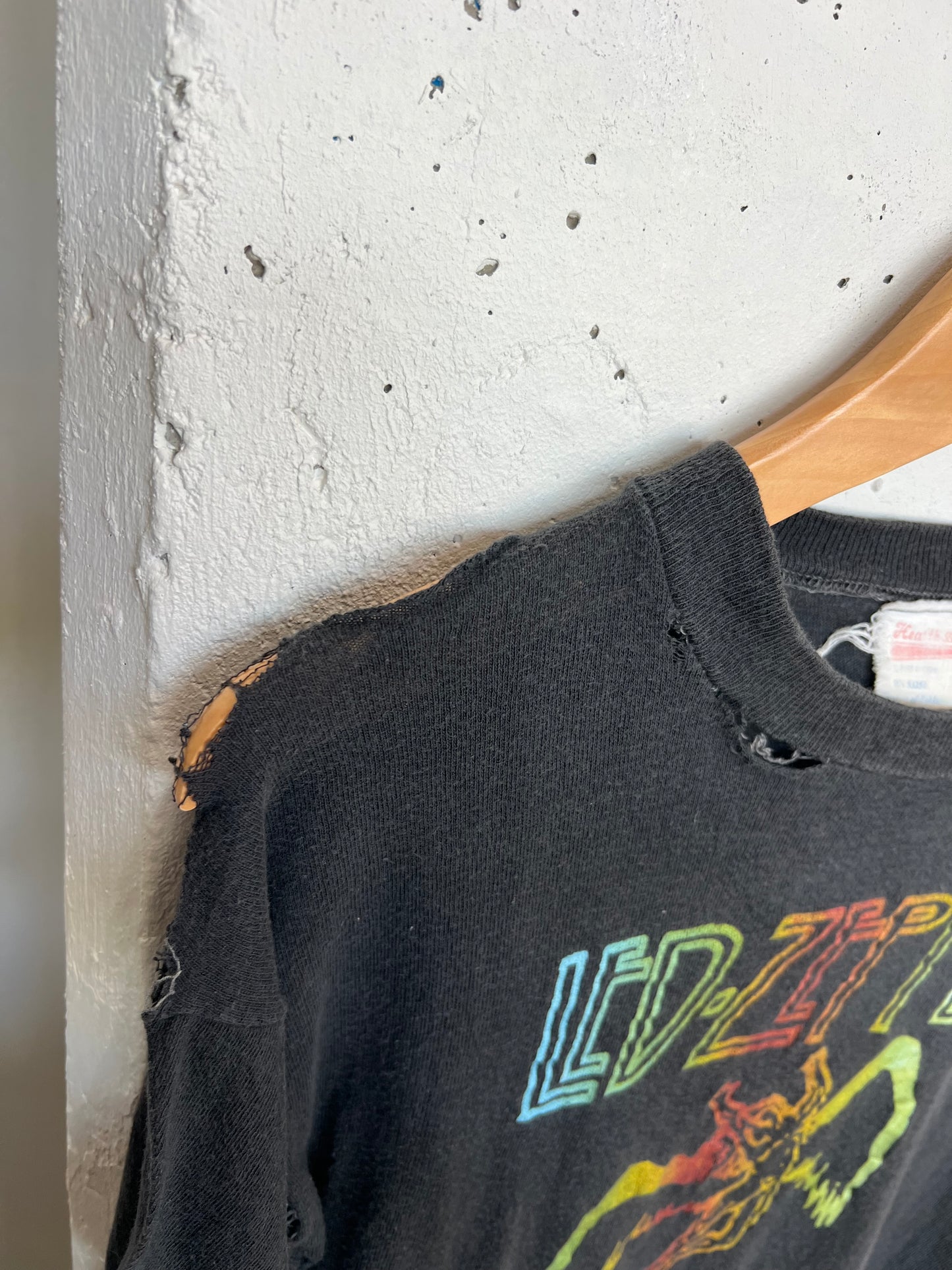 Vintage 1970s Led Zeppelin Tour Thrashed Distressed Tee