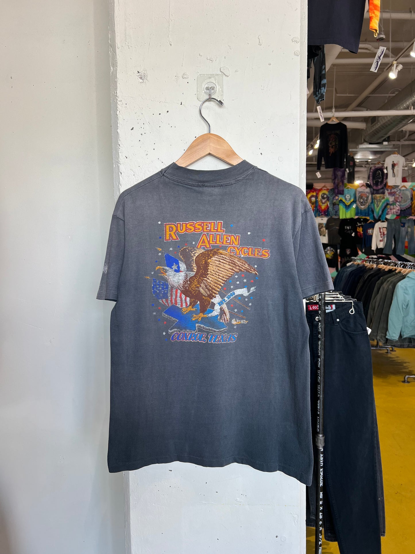 Vintage 80s Conroe Harley Davidson Pocket Tee