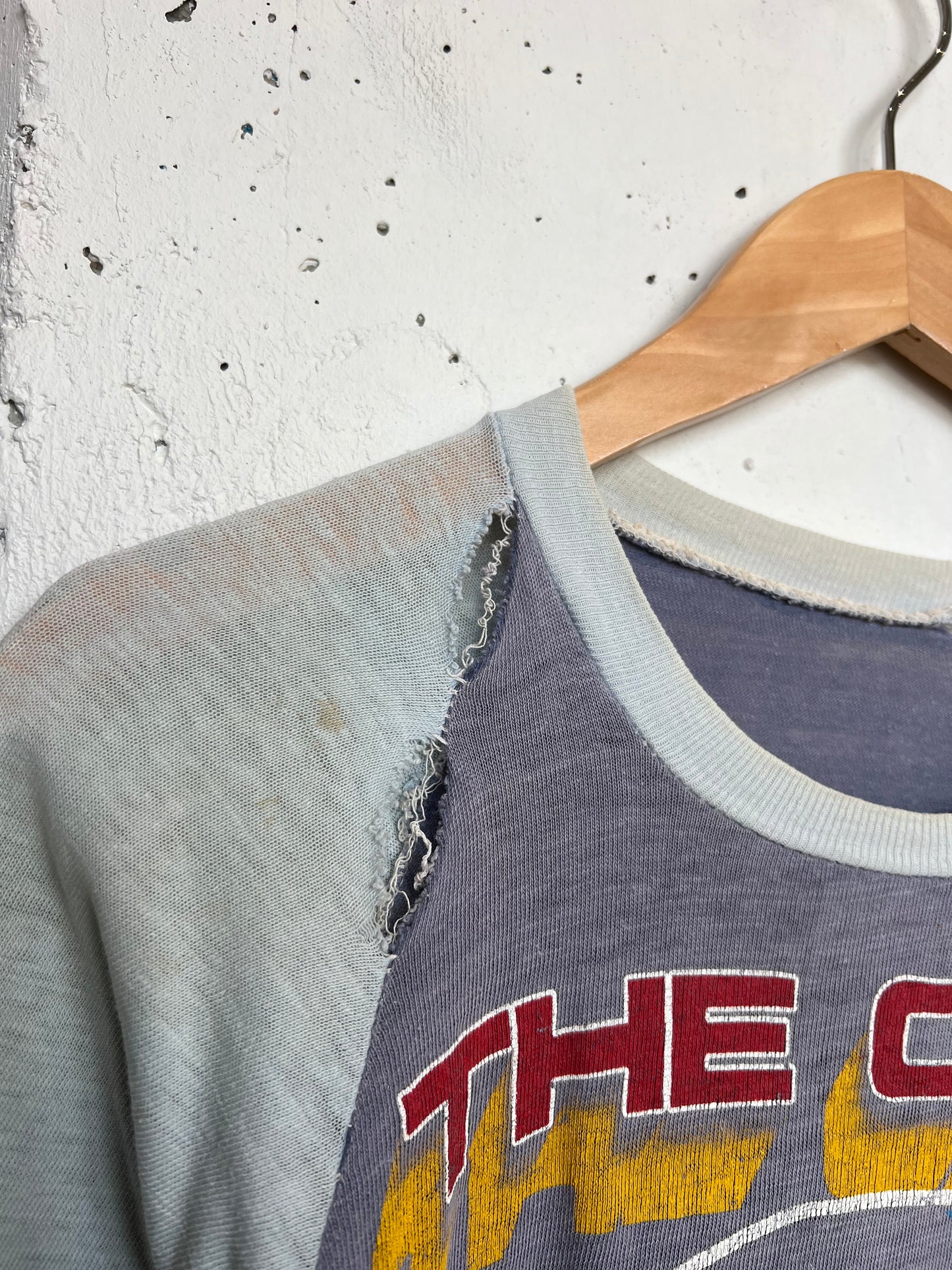 Vintage The Cars Thrashed Parking Lot Bootleg Raglan Tee