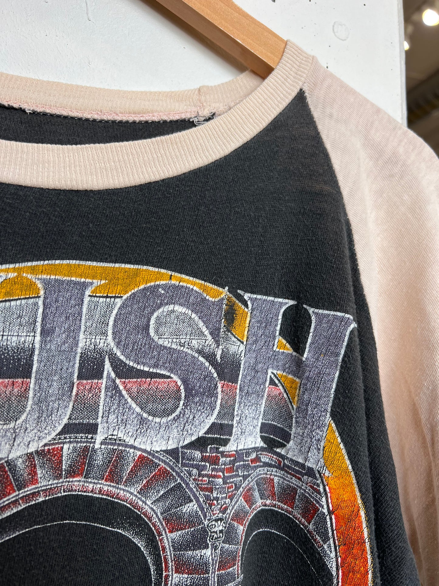 Vintage 80s Rush Parking Lot Bootleg Concert Raglan Tee