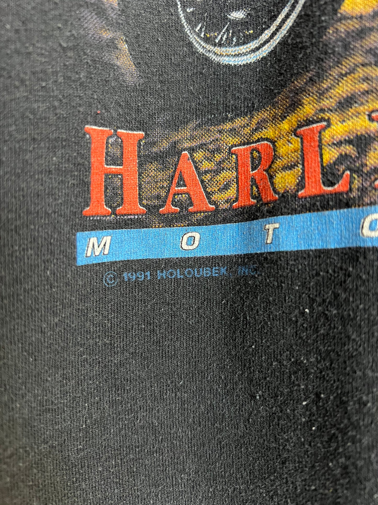 Vintage 1991 Harley Davidson Living on the Edge Tee