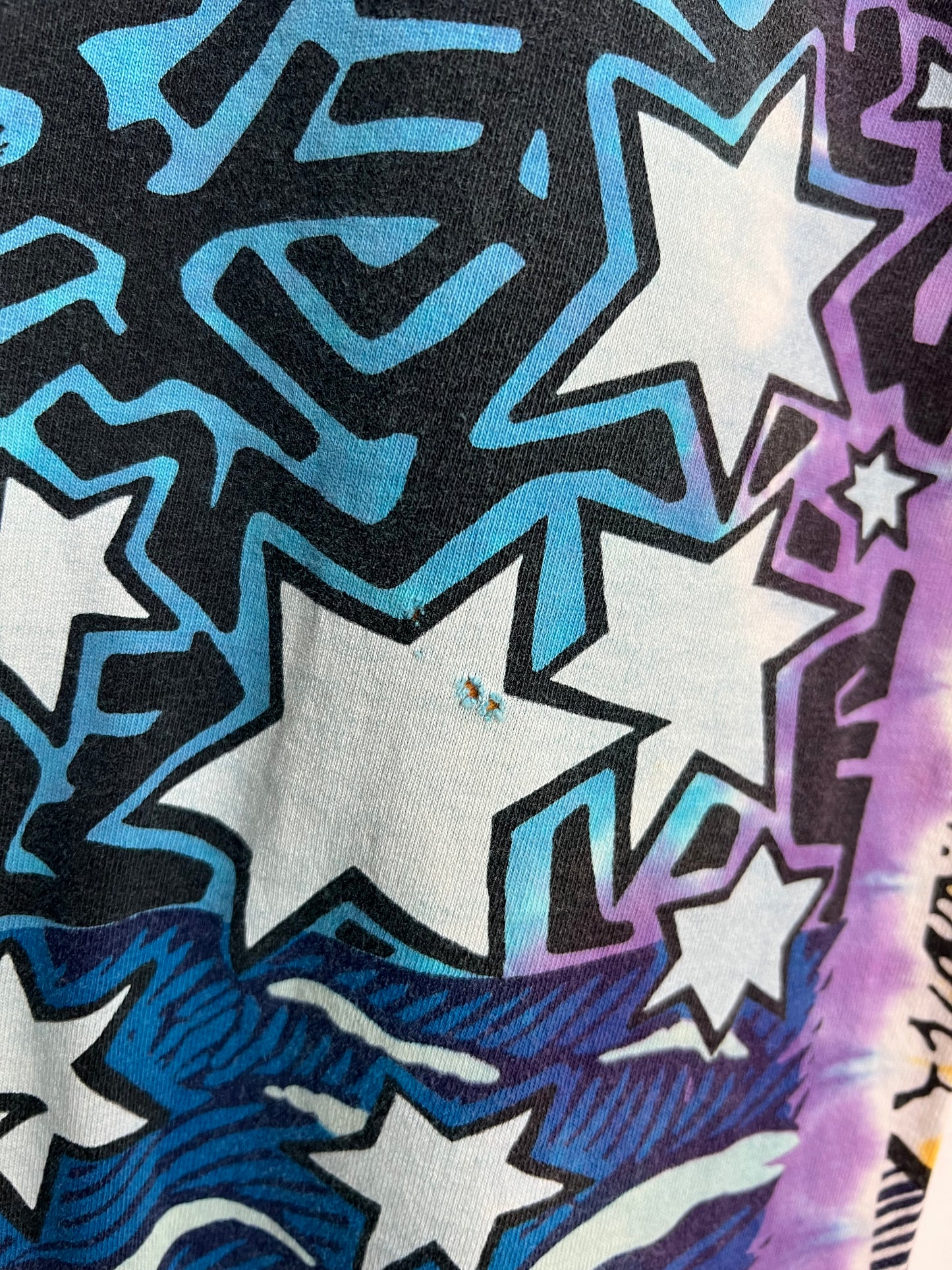 Vintage 90s Sun & Moon Liquid Blue Tie Dye Tee