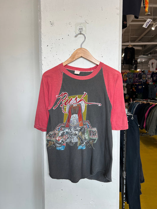 Vintage 80s Rush Parking Lot Bootleg Concert Raglan Tee