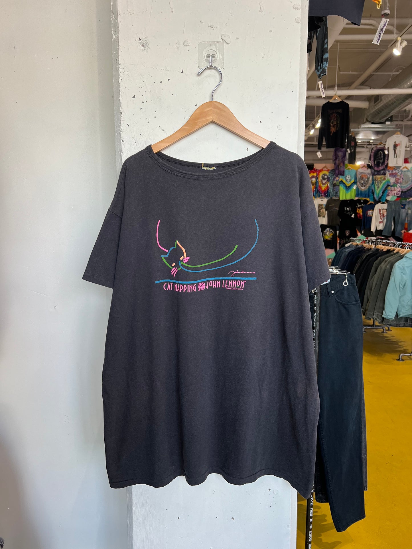 Vintage John Lennon Cat Napping Tee