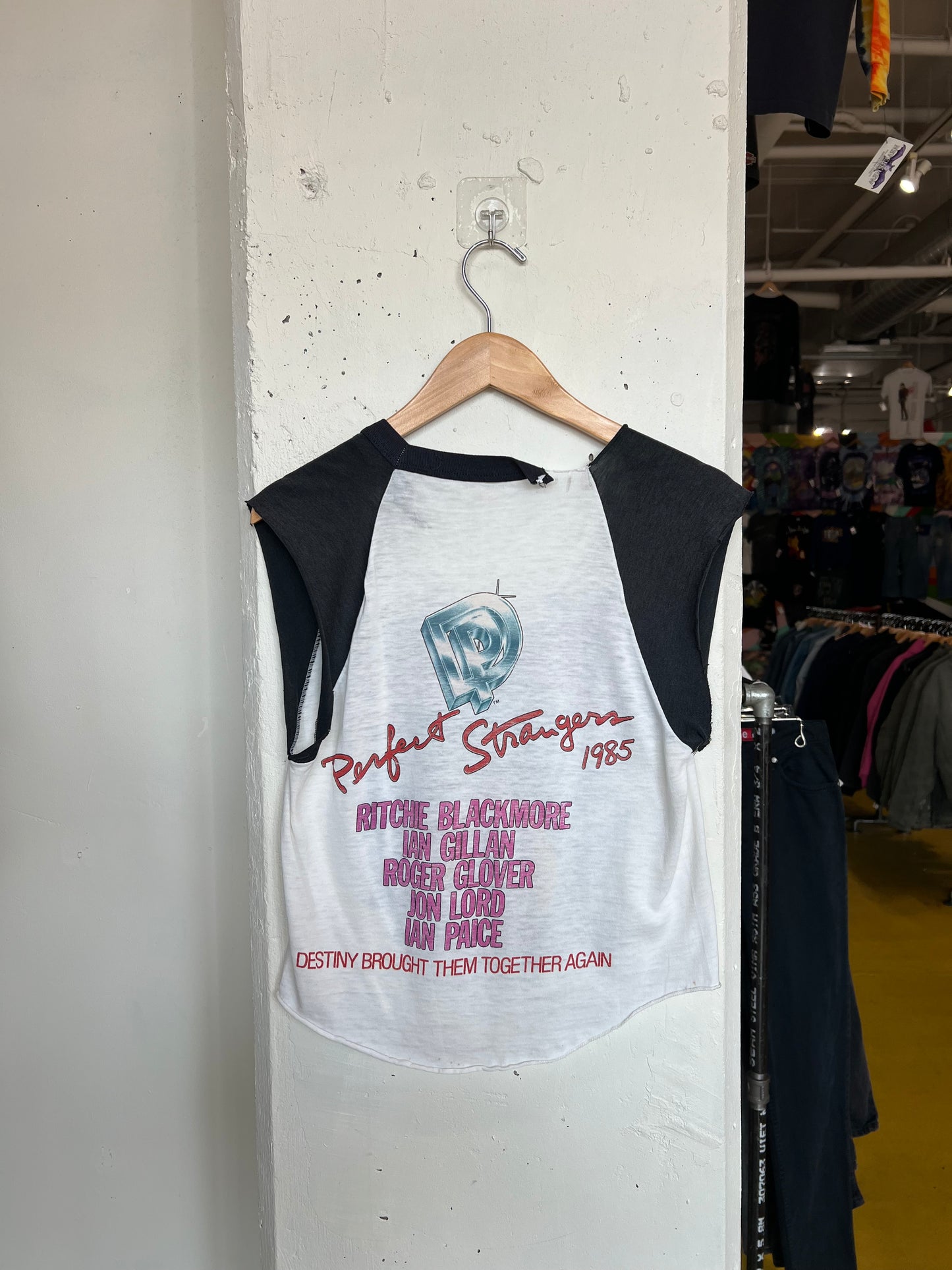 Vintage 1985 Deep Purple Thrashed Cut Off Tour Tee