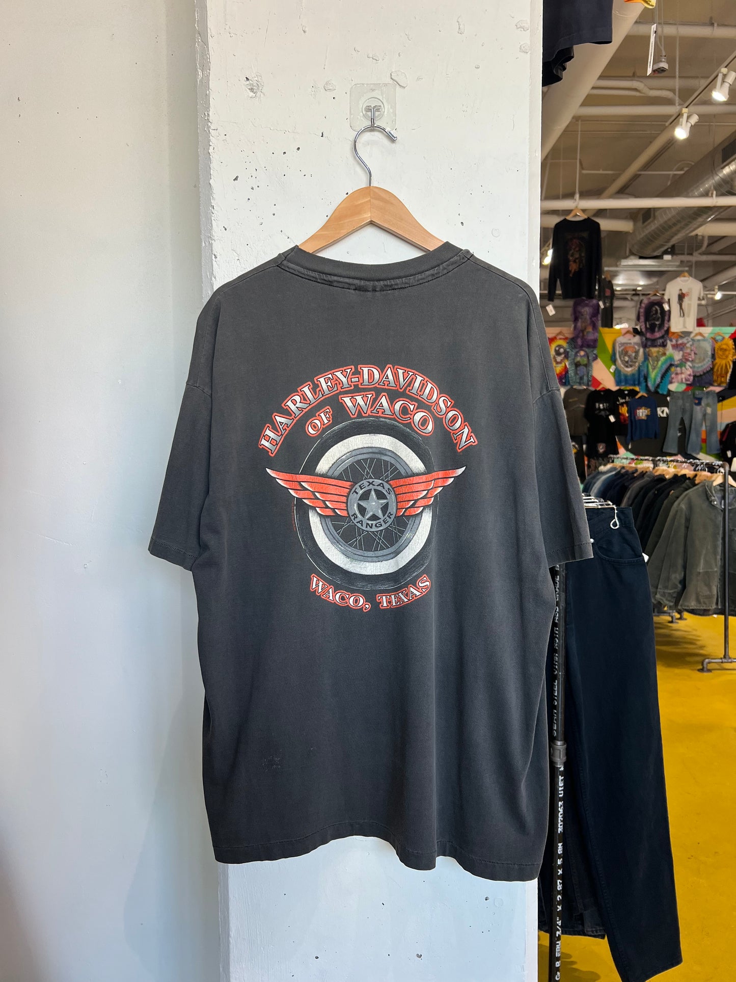 Vintage 90s Waco Harley Davidson Road Runner Faded Tee