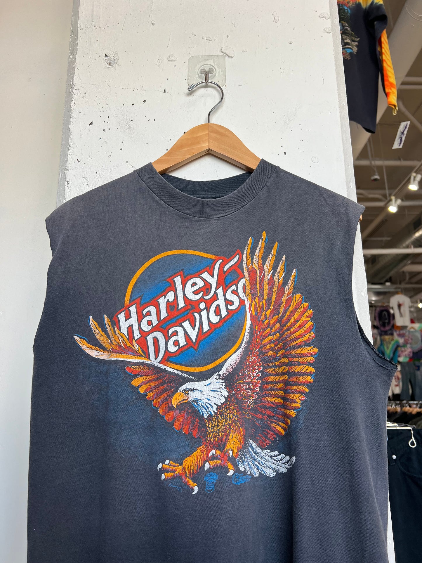 Vintage 80s Peoria Harley Davidson Cut Off Tee