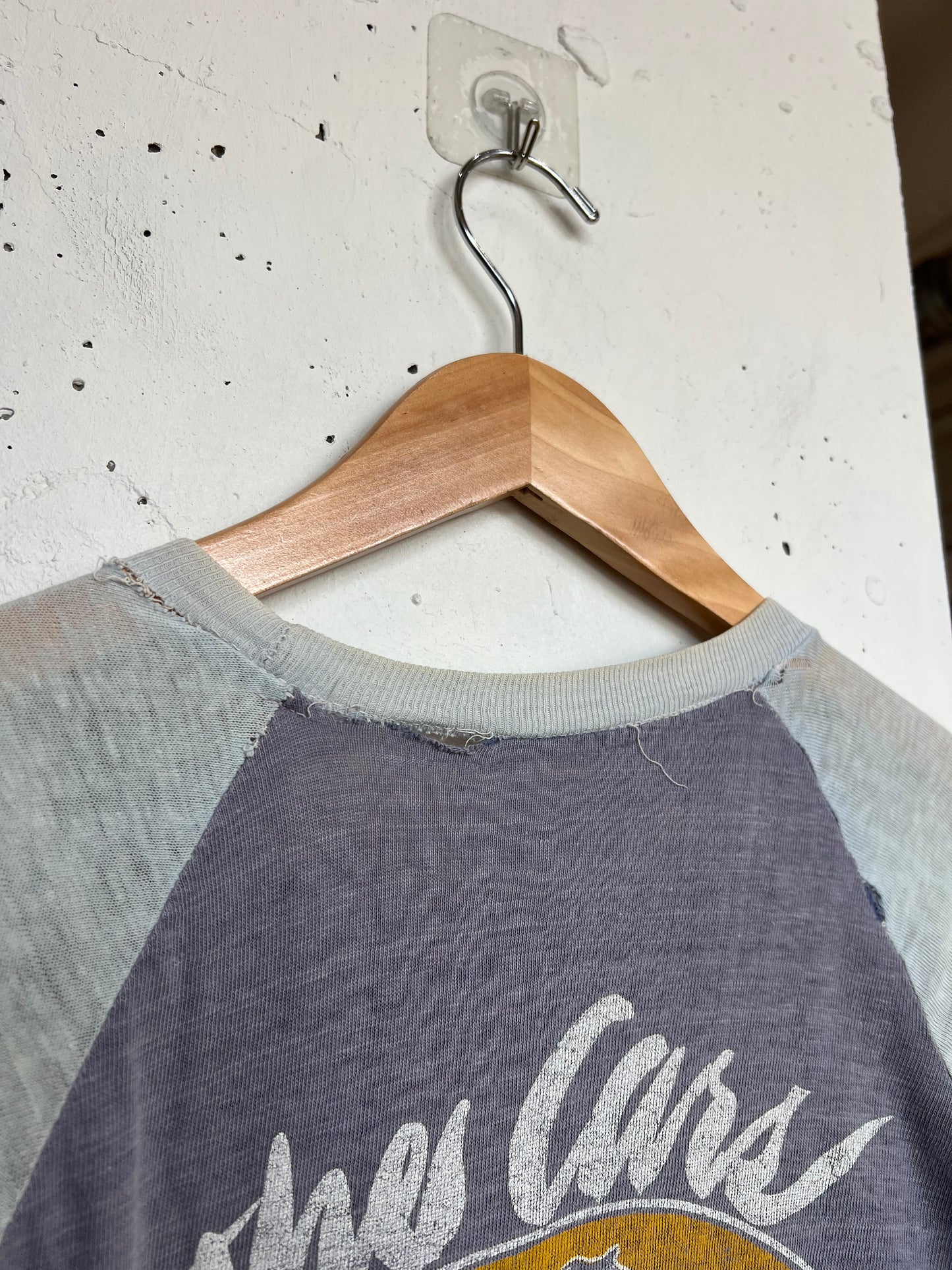 Vintage The Cars Thrashed Parking Lot Bootleg Raglan Tee