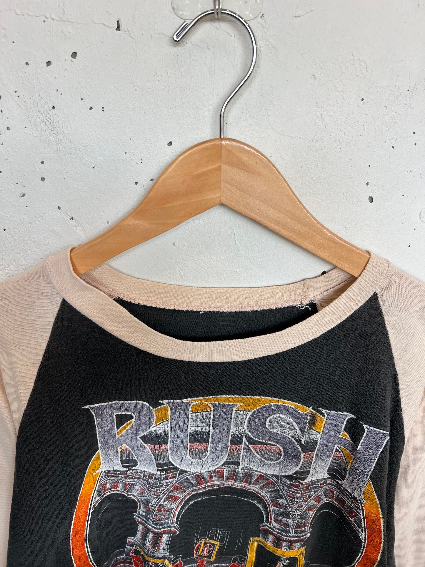 Vintage 80s Rush Parking Lot Bootleg Concert Raglan Tee