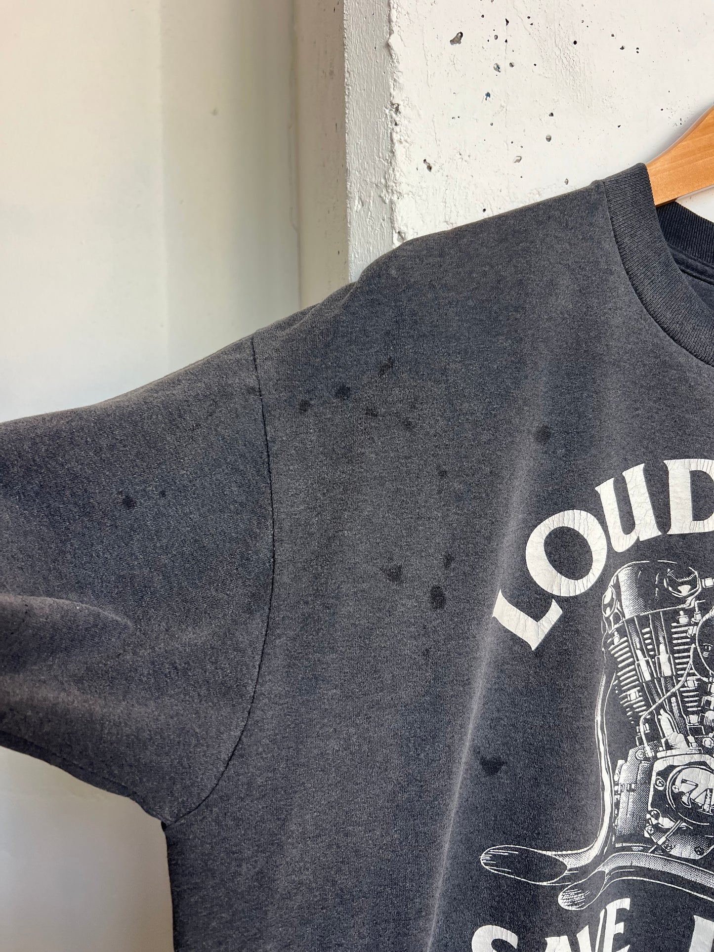 Vintage 90s Loud Pipes Save Lives Biker Tee