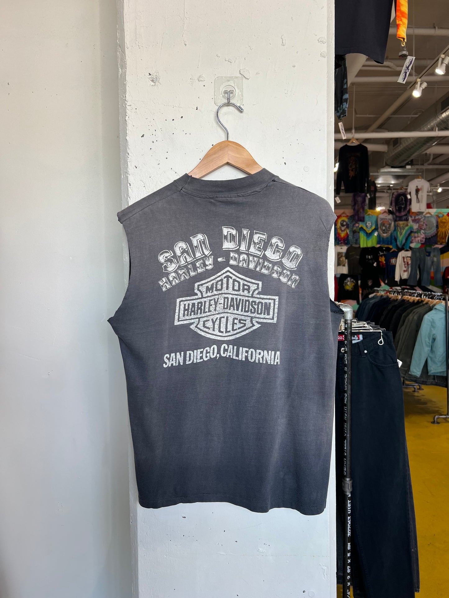 Vintage 80s San Diego Harley Davidson Cut Off Tee