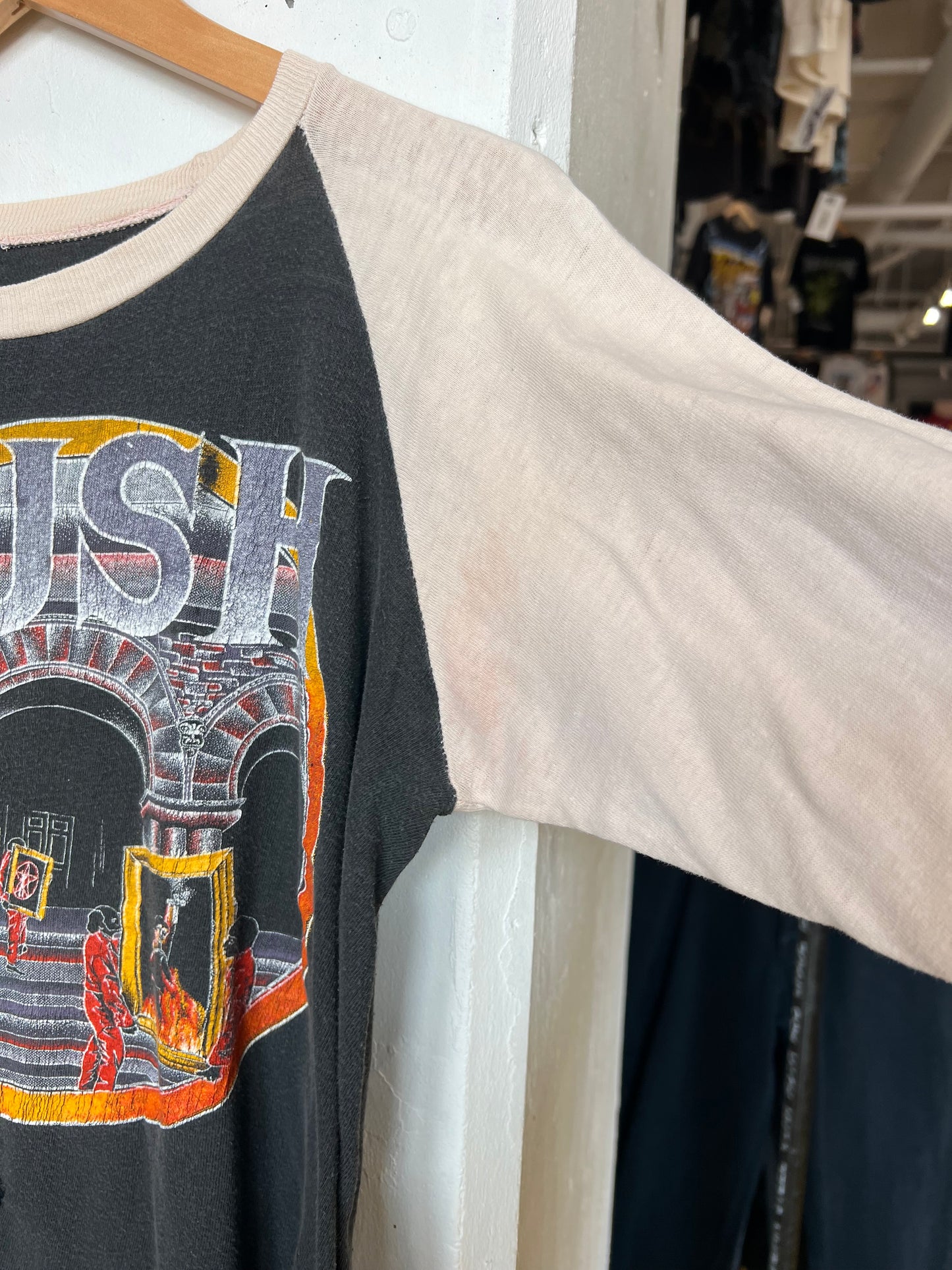 Vintage 80s Rush Parking Lot Bootleg Concert Raglan Tee