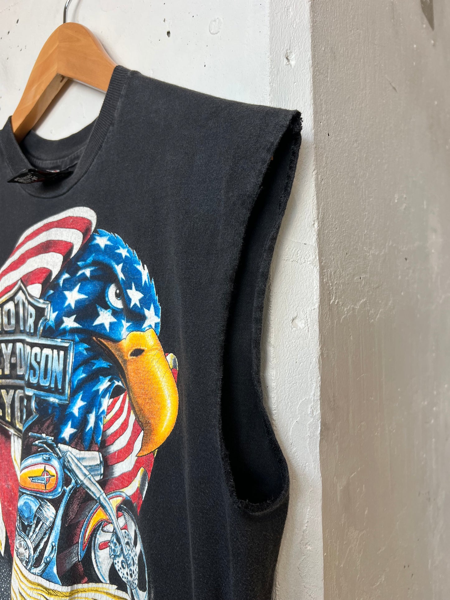 Vintage 90s Morristown Harley Davidson Cut Off Tee