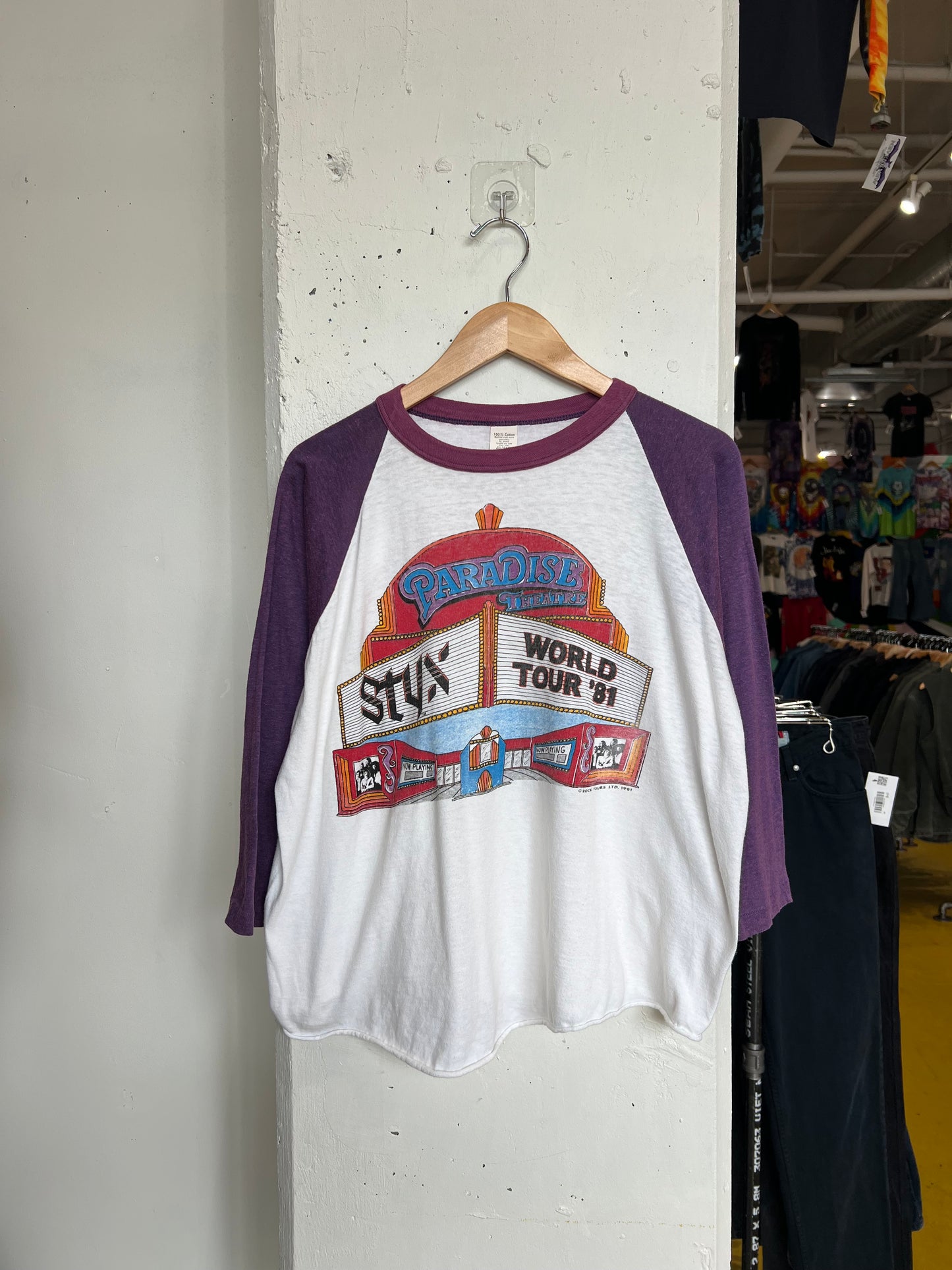 Vintage 1981 Styx World Tour Raglan Tee