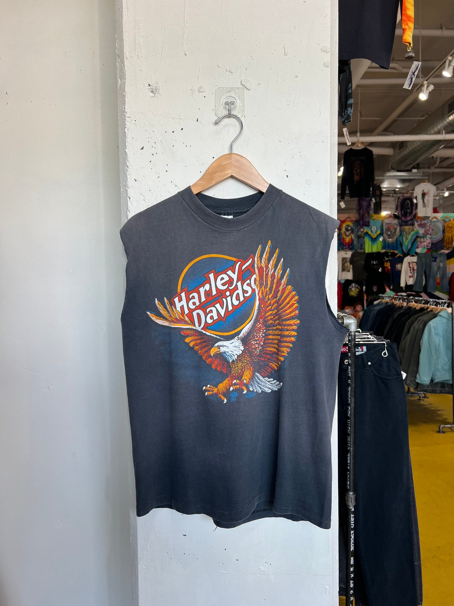 Vintage 80s Peoria Harley Davidson Cut Off Tee