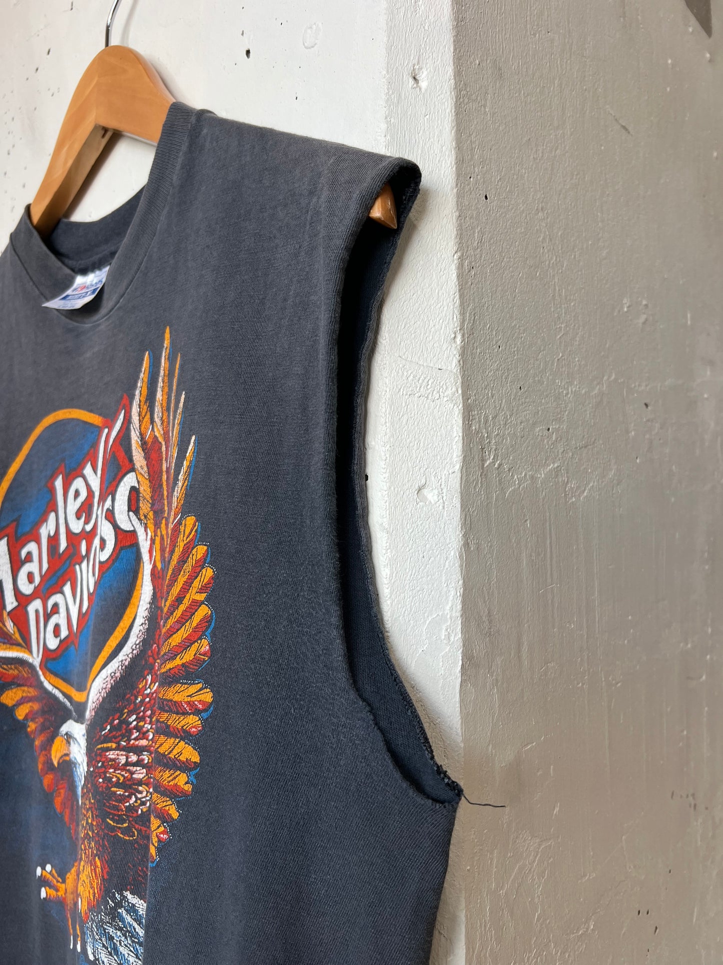 Vintage 80s Peoria Harley Davidson Cut Off Tee