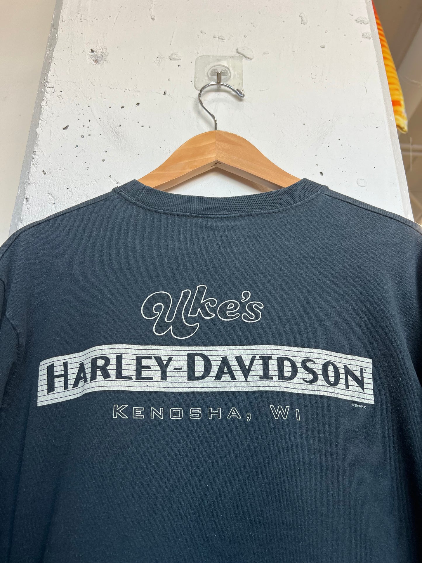 Vintage 2000 Kenosha Harley Davidson Flame Longsleeve T Shirt