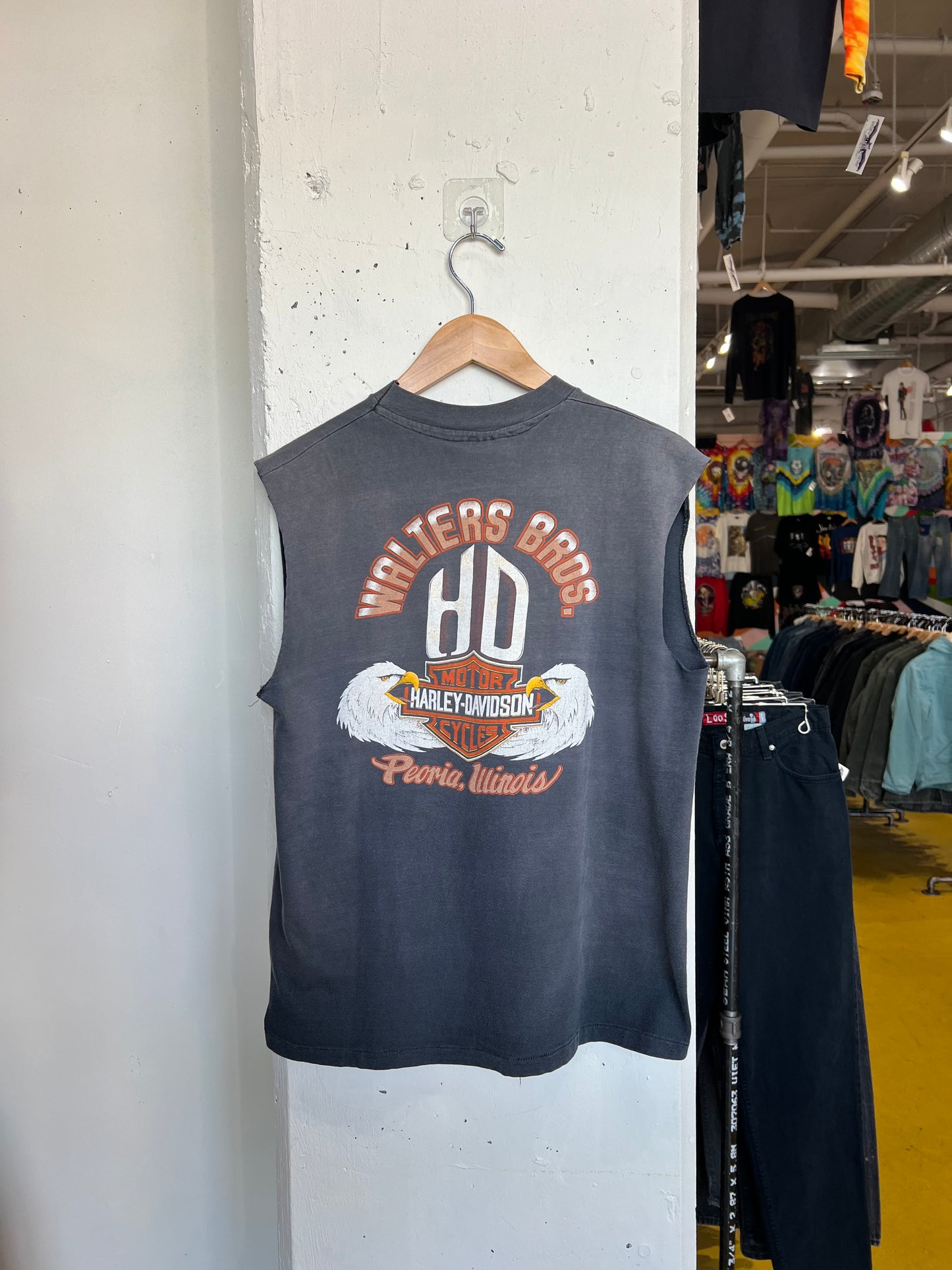 Vintage 80s Peoria Harley Davidson Cut Off Tee