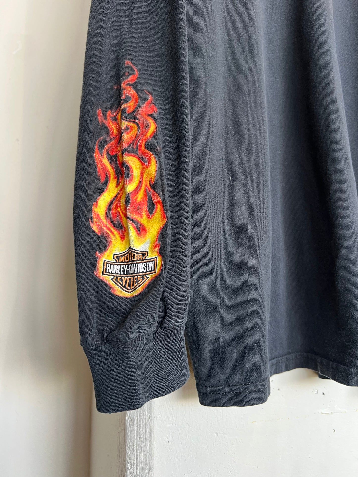 Vintage 90s Wildwood Harley Davidson Flame Longsleeve T Shirt