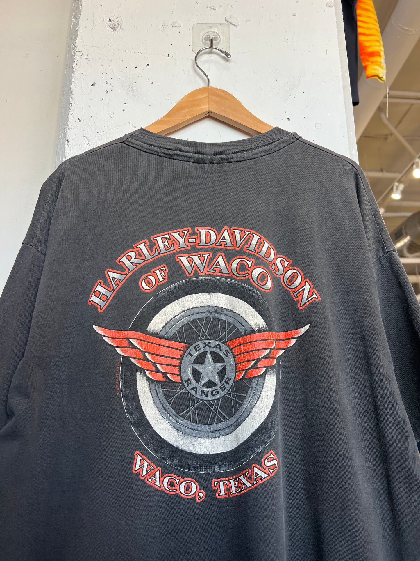 Vintage 90s Waco Harley Davidson Road Runner Faded Tee