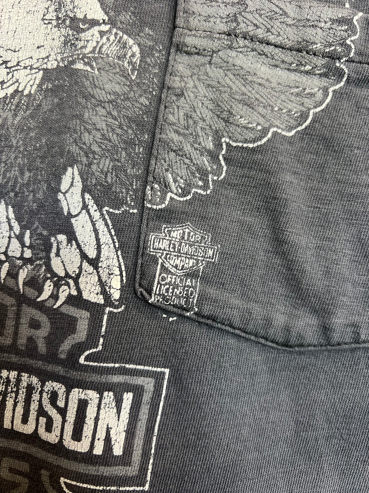 Vintage 80s Conroe Harley Davidson Pocket Tee