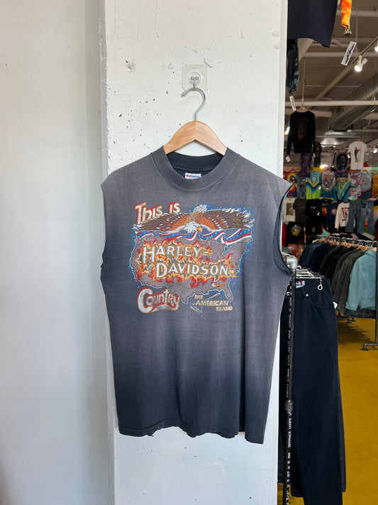 Vintage 80s Springfield Harley Davidson Cut Off Tee