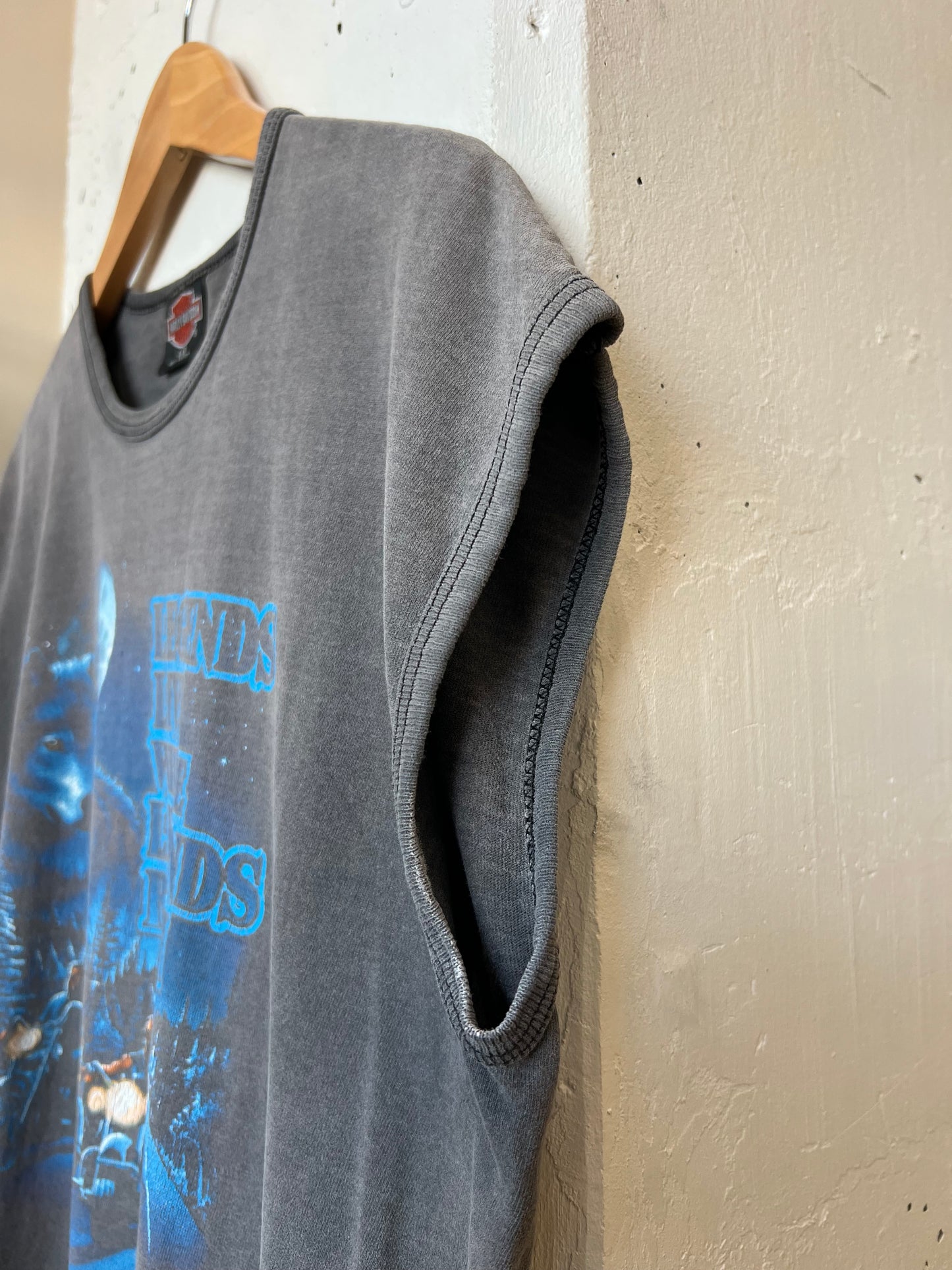 Vintage 90s Fremont Harley Davidson Faded Cut Off Tee