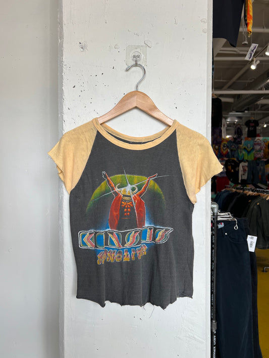 Vintage 1980 Kansas “Audio Visions” Raglan Cut Off Tee