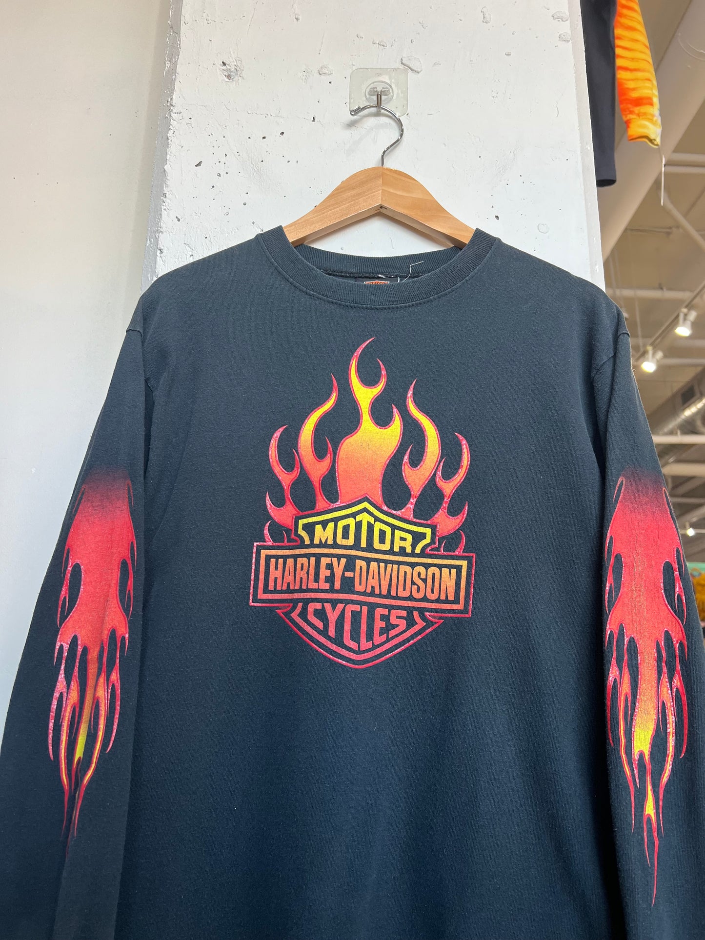 Vintage 2000 Kenosha Harley Davidson Flame Longsleeve T Shirt