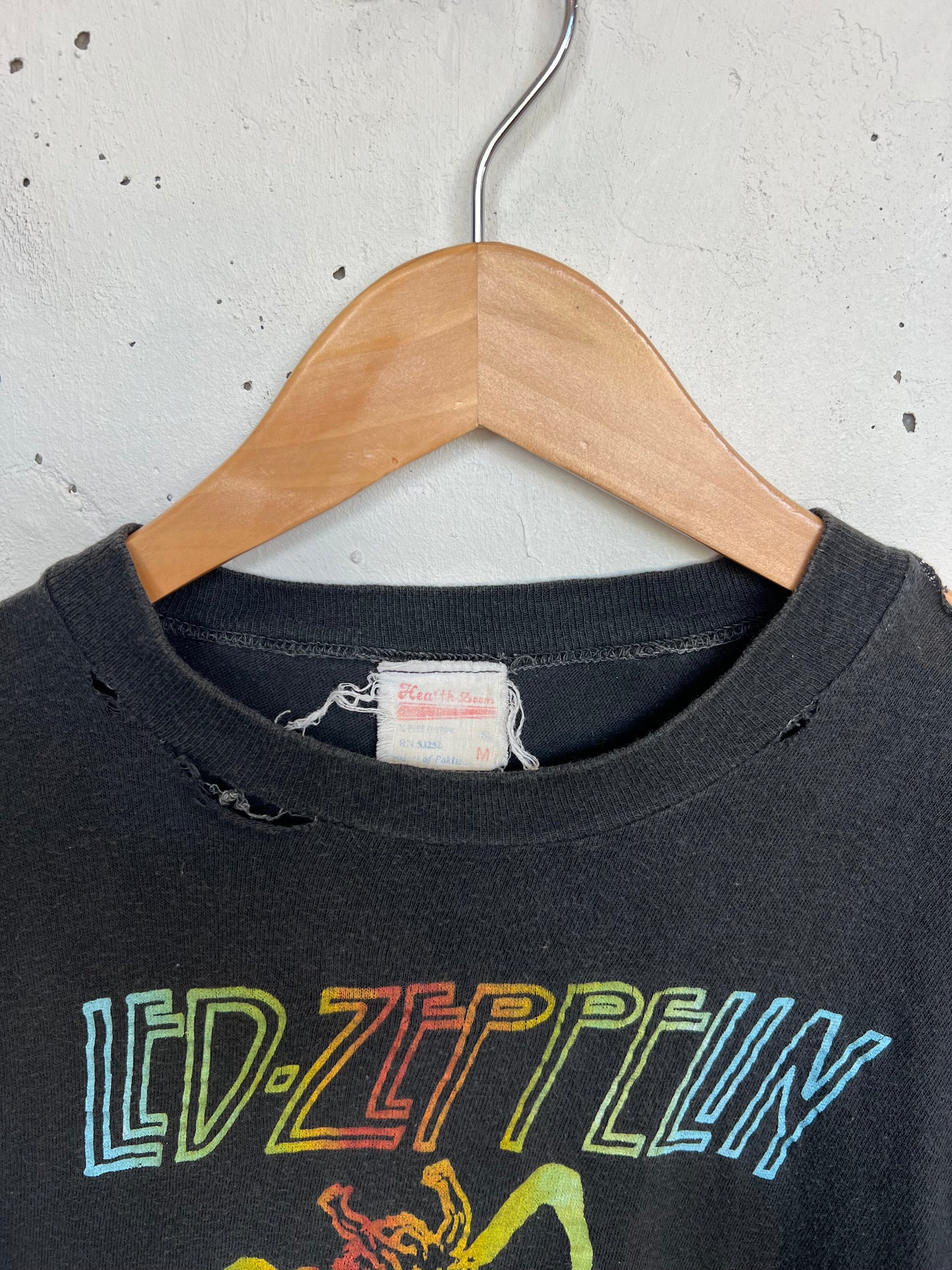 Vintage 1970s Led Zeppelin Tour Thrashed Distressed Tee