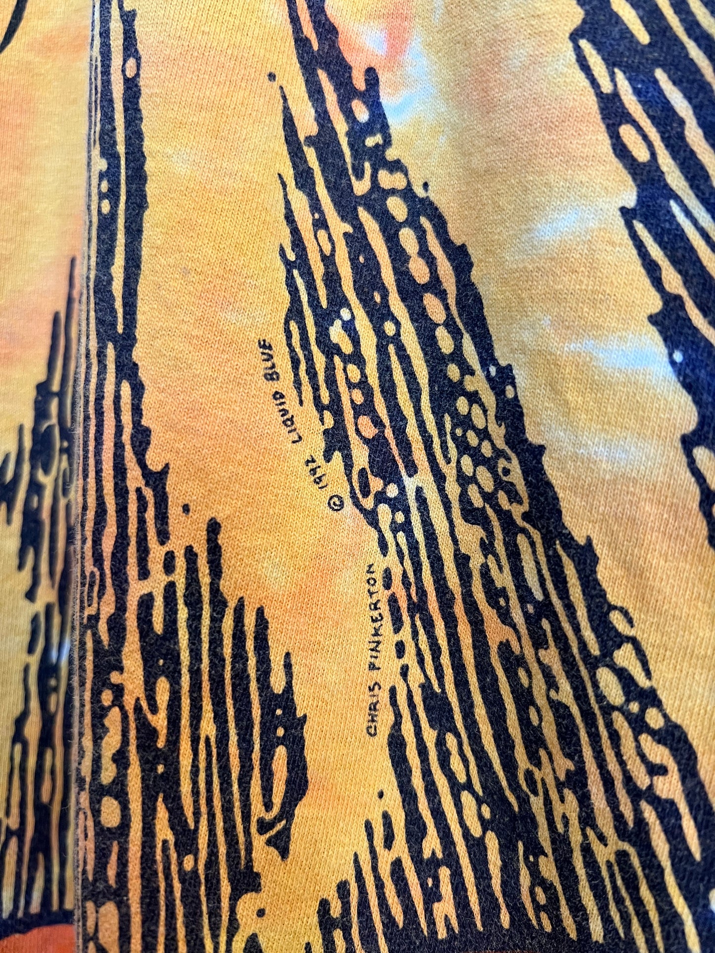 Vintage 90s Sun & Moon Liquid Blue Tie Dye Tee