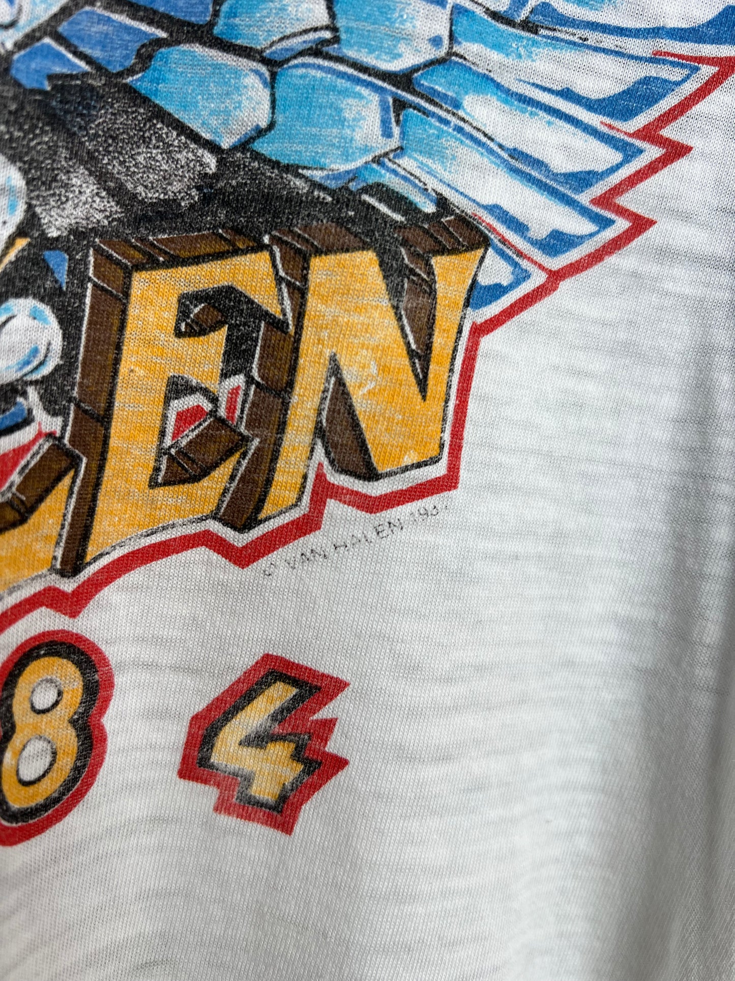 Vintage 1984 Van Halen Thrashed Tour Tee