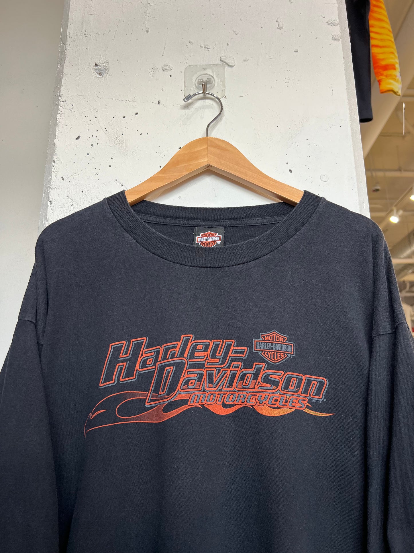 Vintage 2000s Mason Harley Davidson Flame Longsleeve T Shirt