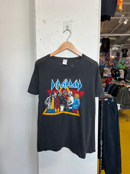 Vintage 1980s Def Leppard Parking Lot Bootleg Tee Distressed