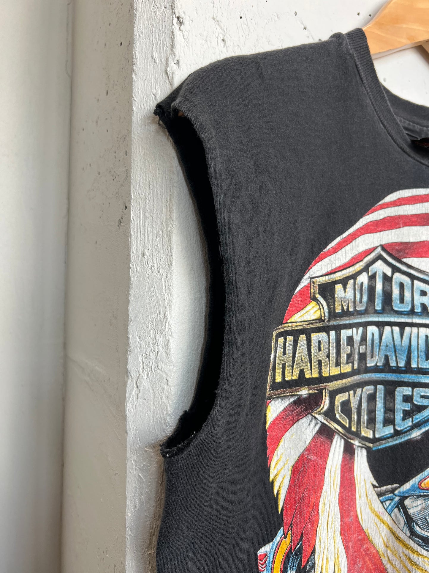 Vintage 90s Morristown Harley Davidson Cut Off Tee
