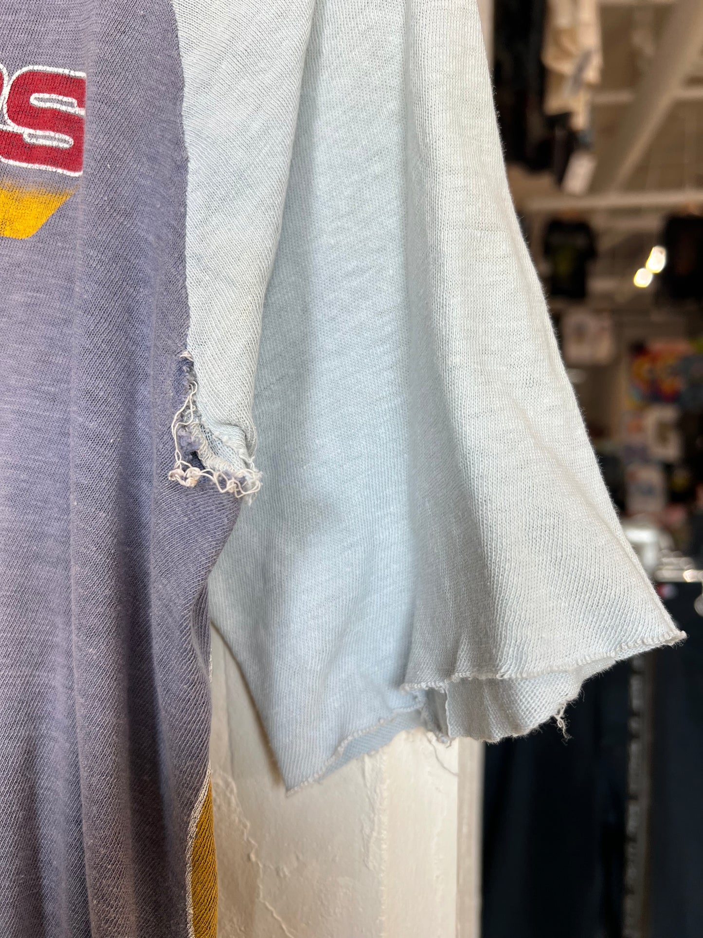 Vintage The Cars Thrashed Parking Lot Bootleg Raglan Tee