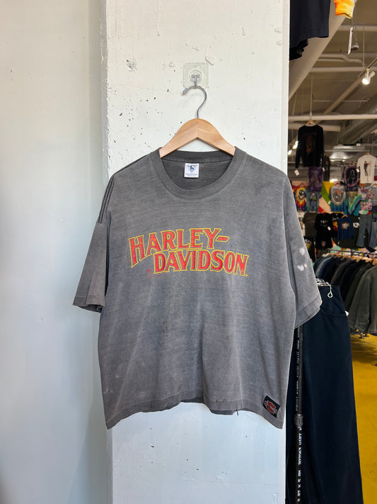 Vintage 90s Junction City Harley Davidson Boxy Cropped Tee